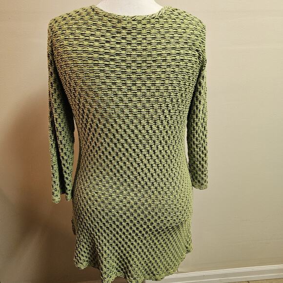 CMC Color Me Cotton Woven Scrunch Green Mini Tunic Dress SZ L - Picture 6 of 6
